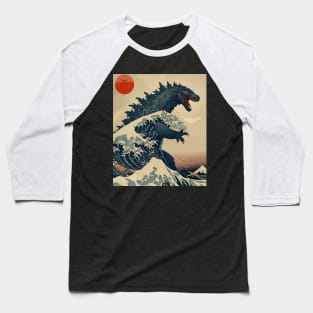 Hokusai meet The great kaiju off kanagawa Baseball T-Shirt